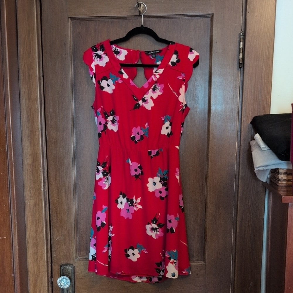 Floral Red Dress